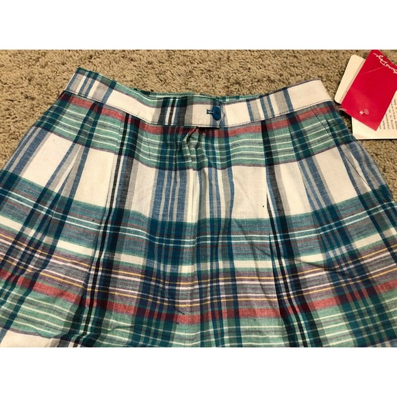 Vintage 80's NANCY HALEY size 6 GOLF SHORTS Plaid Pleated Sun daze USA *NEW* Z21 - Picture 4 of 8